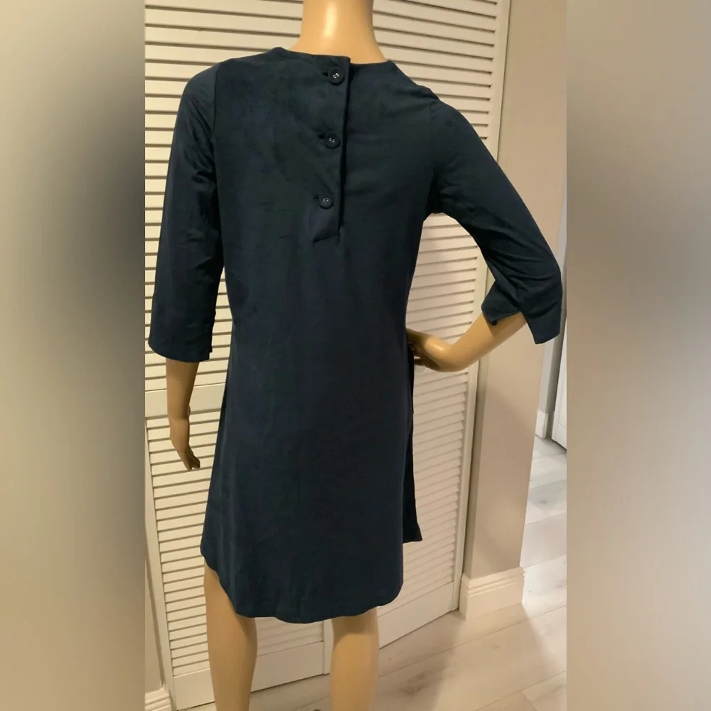 Gretchen Scott Ultra Suede Swinger Back Dress – XS – Navy – NWT